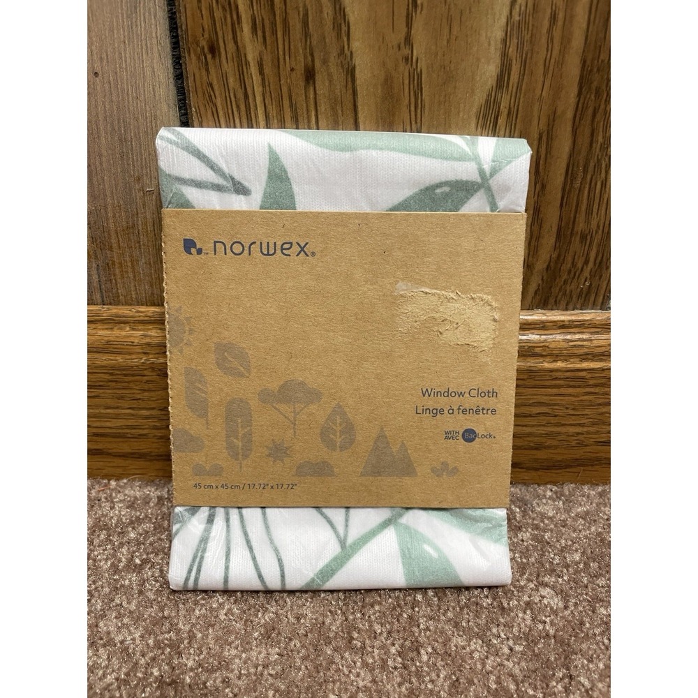 Norwex Window Cloth with BacLoc Palm Green & White Cleaning Window Screen Glass